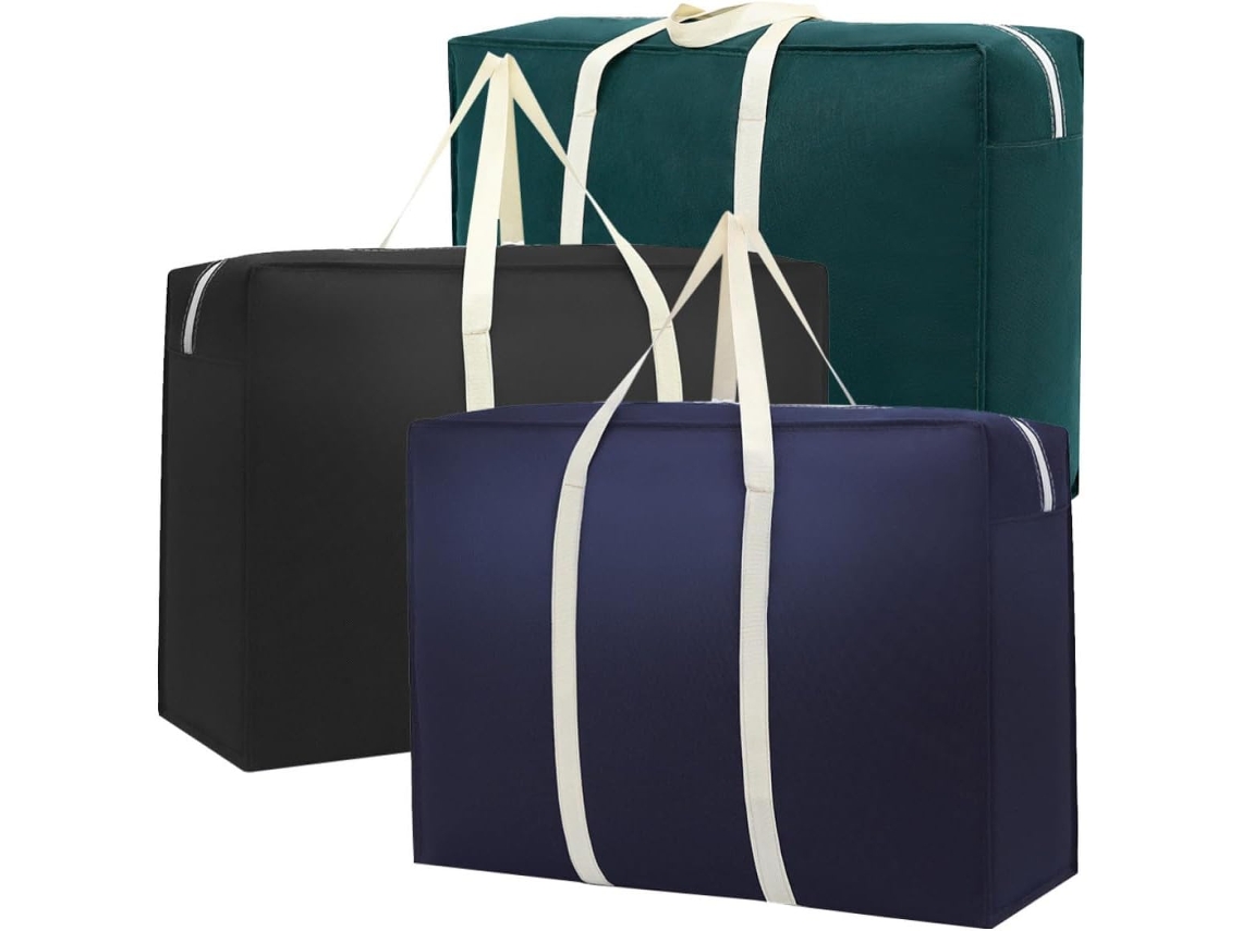 Juego 3 Bolsas Almacenamiento Capacidad Prueba Polvo Prendas Vestir Plegables Fáciles Transportar Hogar Viajes