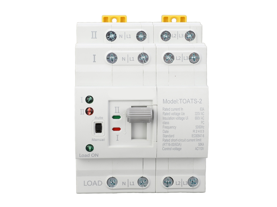 Selector Automático De Transferencia De Potencia Dual 4p 63a 110v Para Generador De Emergencia