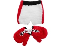 Conjunto Para Sesión De Fotos De Recién Nacido: Manoplas Y Pantalón - Fibra Acrílica Suave