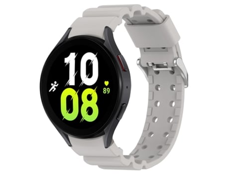 Correa de reloj inteligente para Samsung Galaxy Watch5 44 mm Armor Silicone Watch Band + funda protectora (gris)