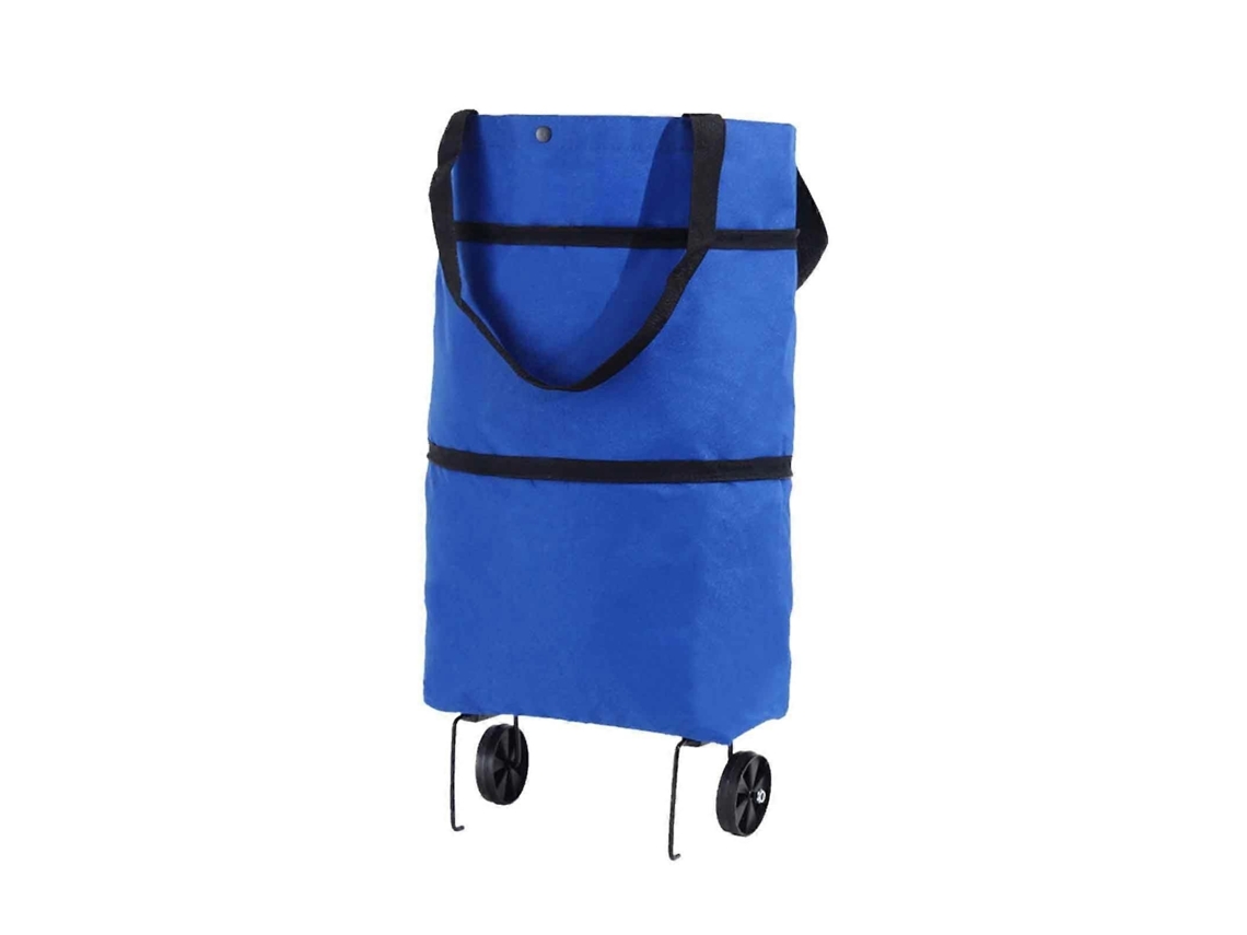 Carrito de compras portátil Huarll con ruedas, organizador de almacenamiento y doble bolsa. GOKOCO