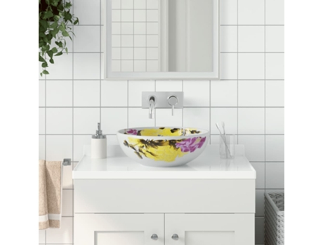 MAISON EXCLUSIVE Lavabo sobre encimera redondo cerámica multicolor Φ41x14 cm