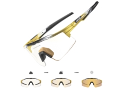 Gafas de ciclismo fotocromáticas con lentes fotocromáticas y protección UV400 MDUG (Estilo 3 Amarillo)