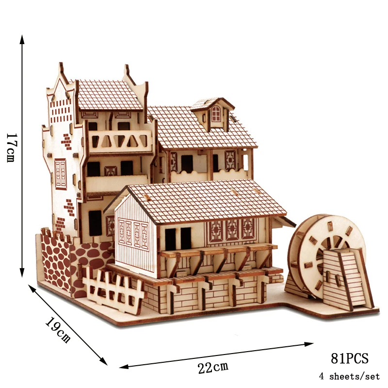 (ciudad Antigua De Fenghuang) Rompecabezas De Madera 3d, Juego De Construcción De Casa China, Modelo De Construcción Para Armar Usted Mismo