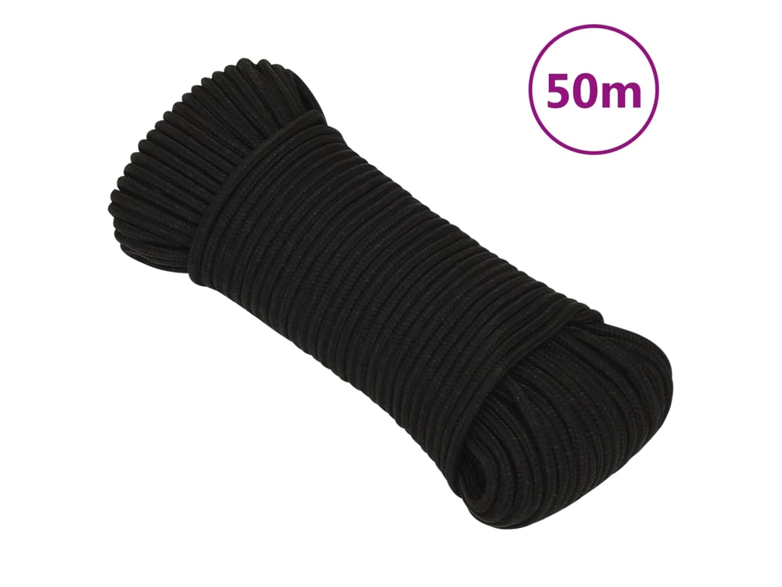 Cuerda VIDAXL Negro Poliéster