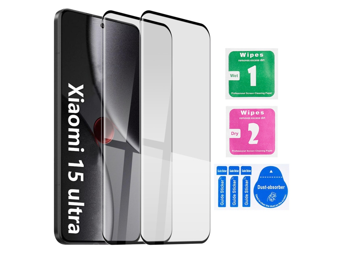 Protector Pantalla Cristal Templado Curvo Para Xiaomi 15 Ultra (2pcs), Película Protectora Pantalla Curva Con Toallitas Desechables