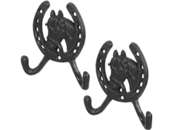 Ganchos Pared Hierro Fundido Negro Forma Cabeza Caballo 2 Piezas Rústicos Herradura Abrigos Toallas Sombreros