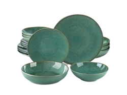 Juego de vajilla de piedra verde, servicio para 4/8/12, artesanía superior, 16 piezas OEM