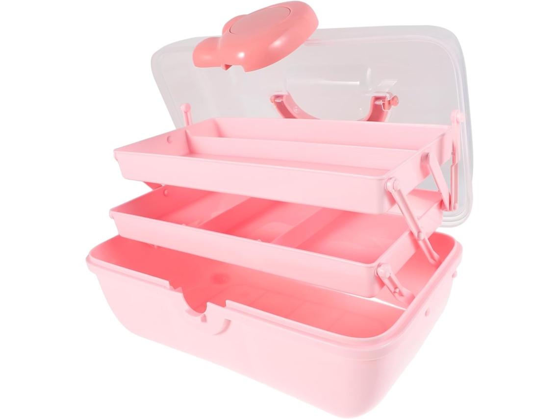 Caja De Joyería Transparente Con Forma De Conejito Rosa Kawaii, Organizador De Accesorios Para El Cabello De Niñas, Set De Regalo.