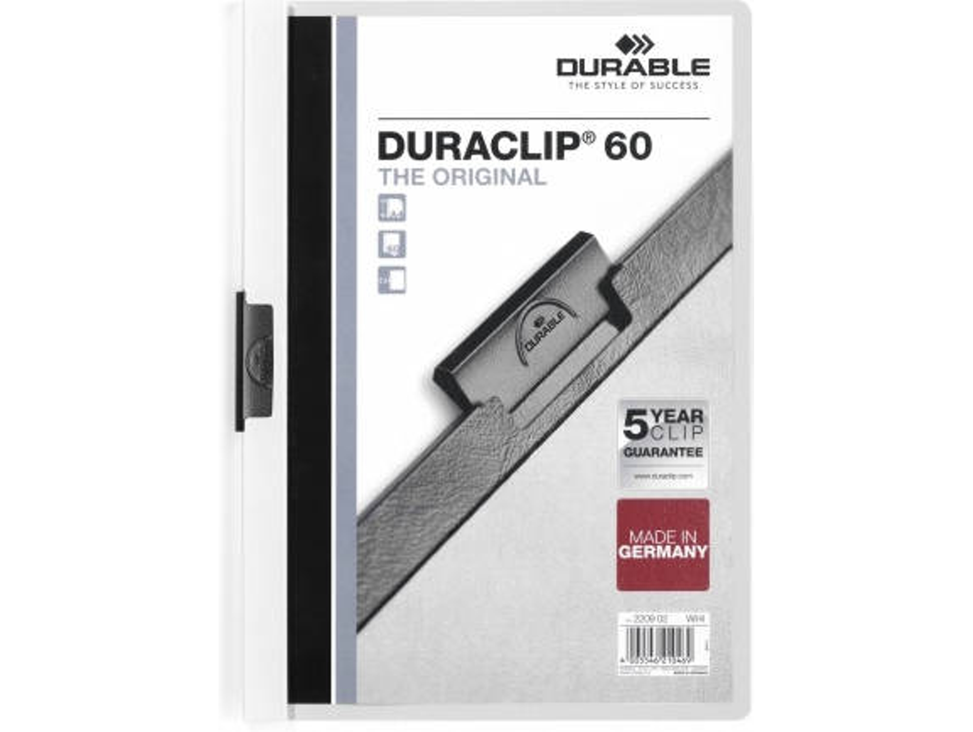 Carpeta DURABLE Duraclip 60 (Blanco - 31x1x22cm - A4)