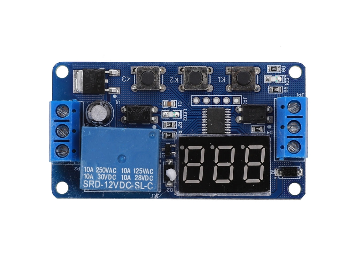 Módulo De Relé De Retardo De 12 V Cc Con Pantalla Digital, Control De Ciclo De Encendido/apagado Y Temporizador Ajustable.