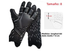 Guantes De Portero De Fútbol Profesional (negros, 8 Cm), Protección De Látex Grueso.