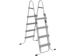 Escalera de piscina "Milo" con sistema de seguridad infantil - Gris