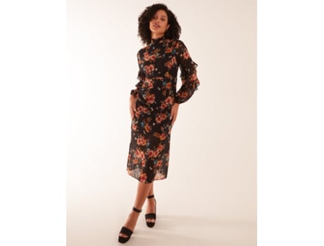 Vestido de Mujer BLUE VANILLA Midi With Sleeve Poliéster Negro (12)