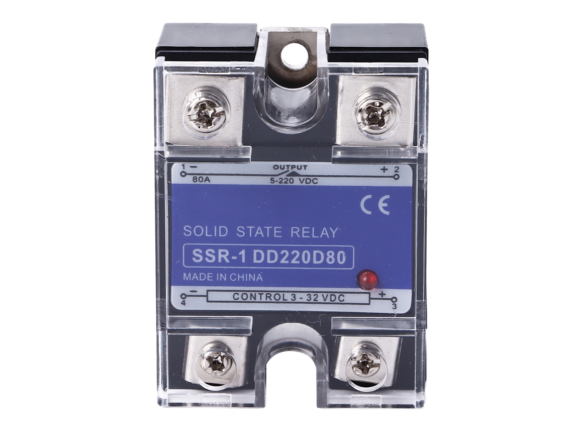 Relé De Estado Sólido Monofásico Dc A Dc Entrada 3‑32vdc Carga 5‑220vdc 80a Para Sistema De Control Ssr