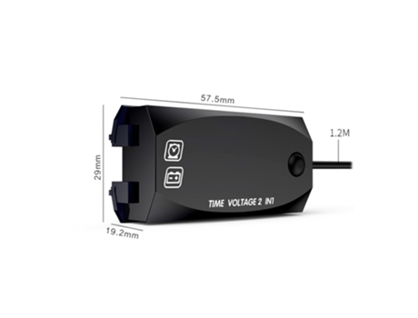 Motocicleta DC 6V-30V 2 en 1 reloj de tiempo Digital voltímetro de voltaje IP67 probador impermeable Monitor de batería medidor para coche barco ma...