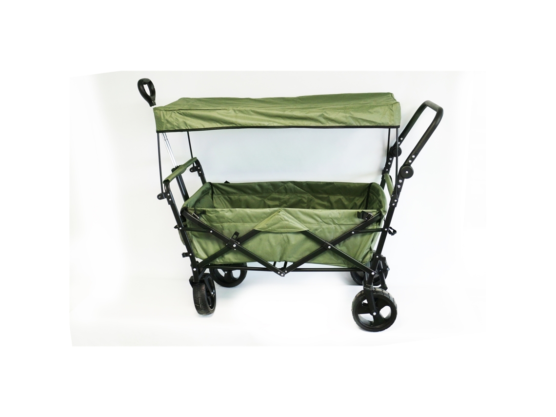 Carro Premium Xxl Carretilla Plegable, Verde Aceituna Techo Vedes