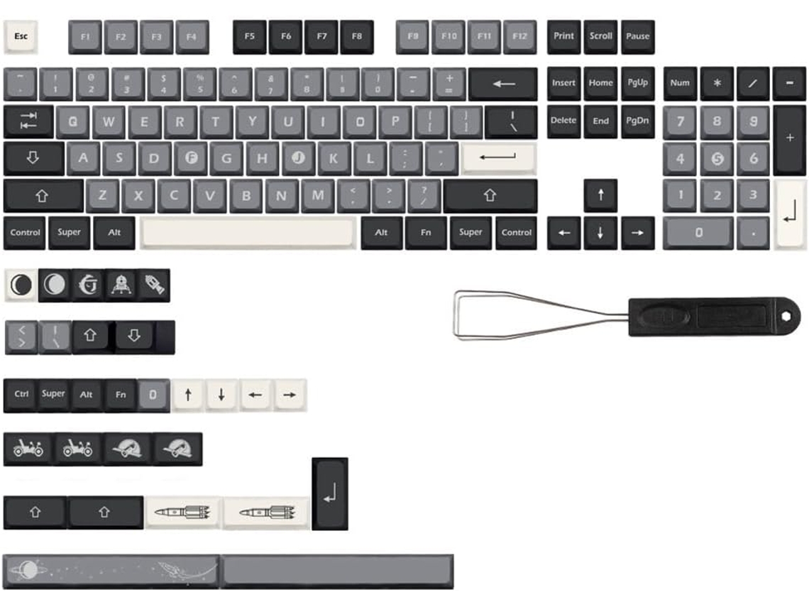 133 Teclas Keyca Double Shot Pbt Para Teclados Mecánicos De 6,25/7u (barra Espaciadora)