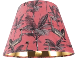Lámpara de mesa pequeña con estampado textil, 25 cm de diámetro, diseñada para oficinas y dormitorios con iluminación LED. SFUSHOS