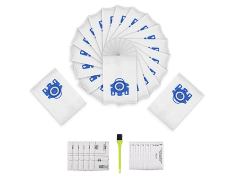 Paquete de 20 bolsas de limpieza de aire 3D de repuesto para bolsa de aspiradora Miele Gn con 5 filtros de protección del Motor, 5 filtros de limpi...