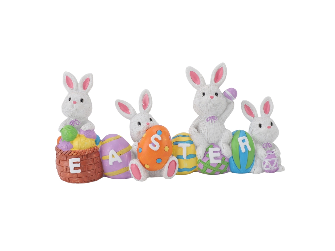 Decoración De Conejito De Pascua De Resina Pintada A Mano, Linda Estatua De Huevo Para El Hogar, El Jardín, Navidad Y Las Fiestas.