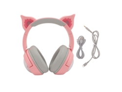 Fone De Ouvido Sem Fio Onikuma B5 Orelhas De Gato Bluetooth5.3 Rgb Led Leve Para Gaming Win7-10