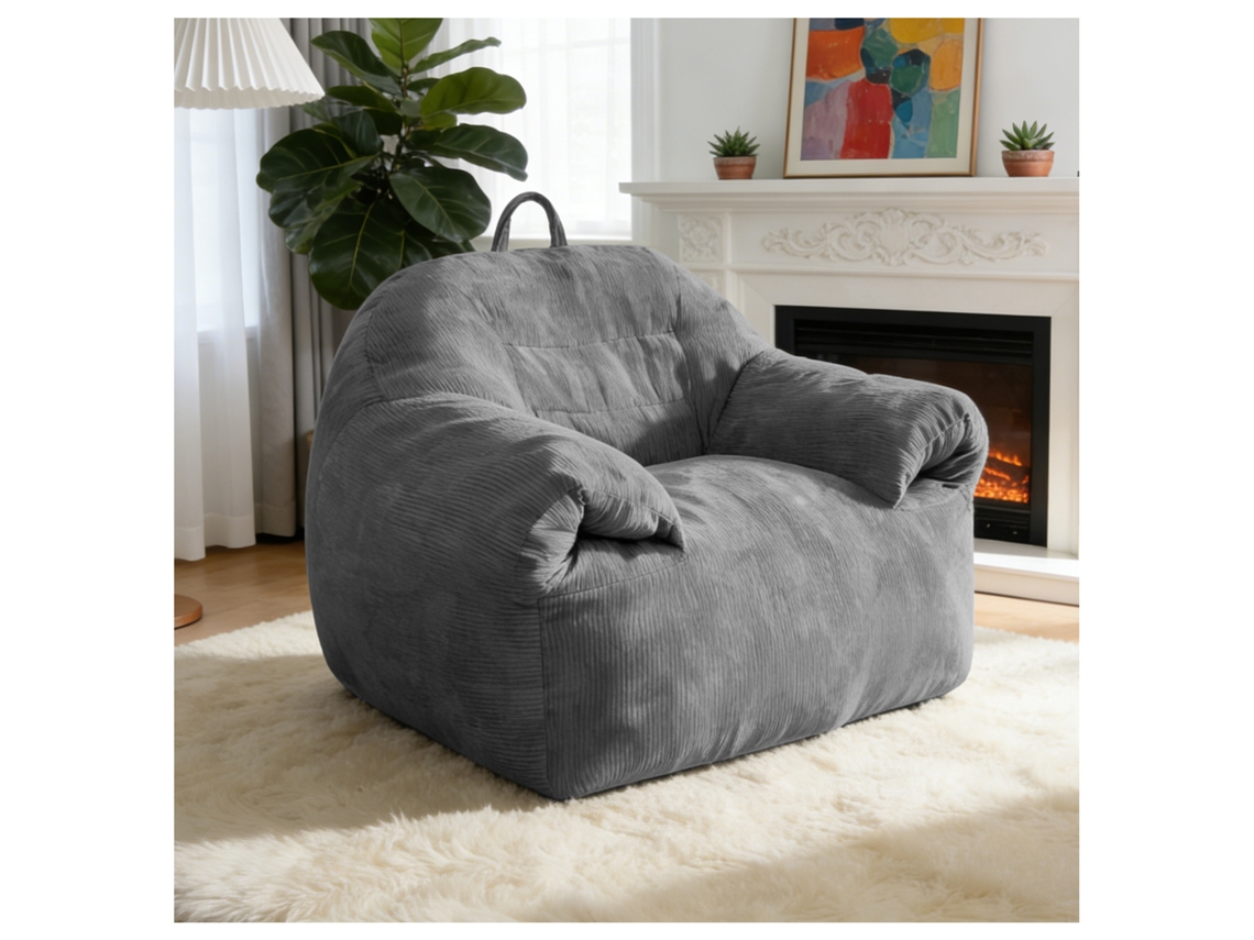 Sofá Relax Grande - Diseño Tipo Nube Con Asa Superior Integrada - Gris