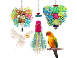 2026altiro-juguete Masticable Para Pájaros, Paquete De 3, Juguete Colgante Para Buscar Alimento Para Loros Grises Africanos, Conuros Amazónicos Y Cotorras.