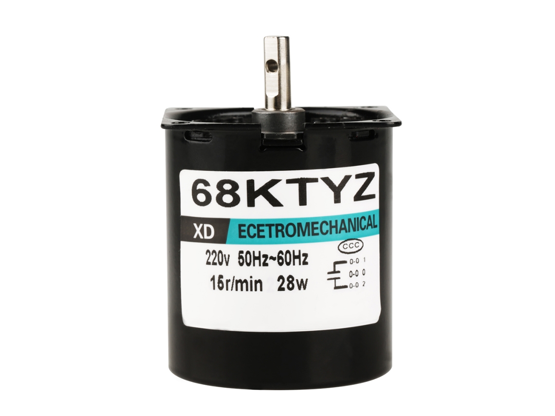Motor síncrono de imán permanente en miniatura, CA 220 V, 28 W, 15 rpm, sentido horario/antihorario, baja velocidad