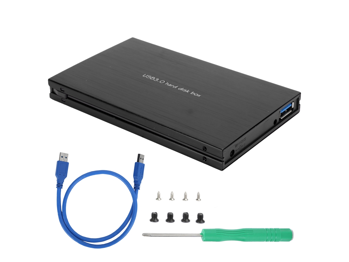 Caja De Disco Duro Sata Usb3.0 De 2.5 Pulgadas, Carcasa De Unidad Externa Portátil, Color Negro