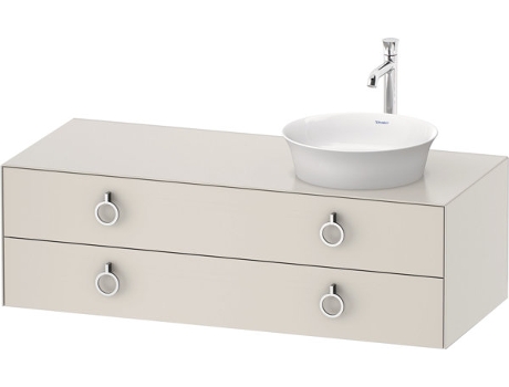 DURAVIT Tulip blanco, mueble de baño colgado en la pared, ancho 1300 x profundidad 550mm, con 2 cajones, con tirador, WT4992R