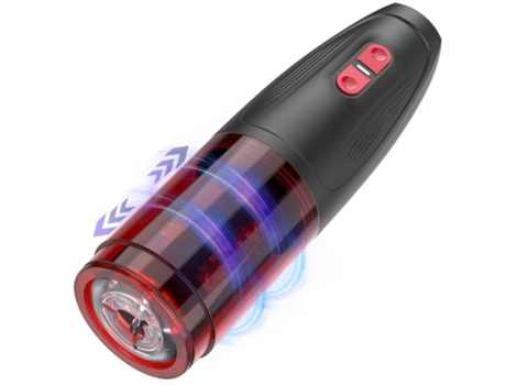 Masturbador masculino telescópico giratorio automático con 10 modos (negro) VEANXIN