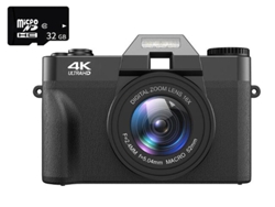 Cámara digital SZSMART CDR9 4K 16X multiplicación WIFI Pantalla de 3 pulgadas Regalo de cumpleaños negro 32G