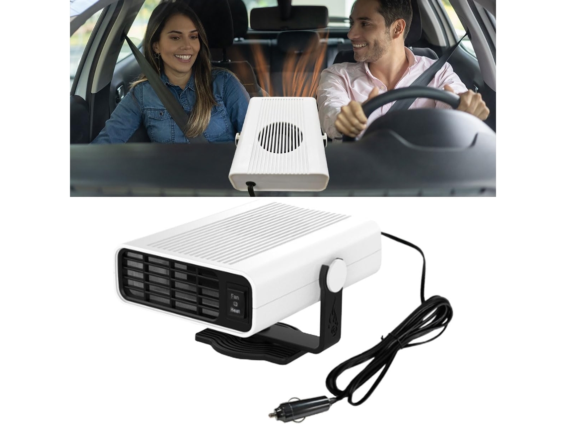 Calentador De Coche De 12 V Desempañador Y Calefacción Rápida Giratorio 360° (blanco) Cuich