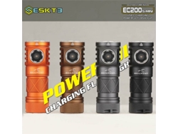 Linterna EDC potente Black-skilhunt EC200S-Mini XP-G4+ Nichia 519A 6500K + 3000K 2100+570 lúmenes, recargable por USB-C de doble canal, luz blanca de alto CRI.