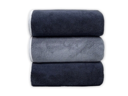 Juego De Toallas De Baño De Forro Polar Coral, Tamaño (70*140), Gris Y Negro. Czhhmart