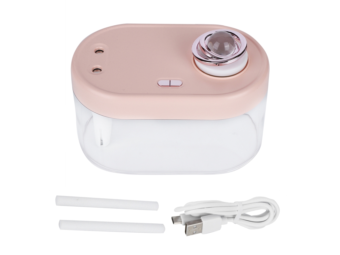 Humidificador de escritorio con doble salida USB de 1 l y luz nocturna para el hogar y la oficina.