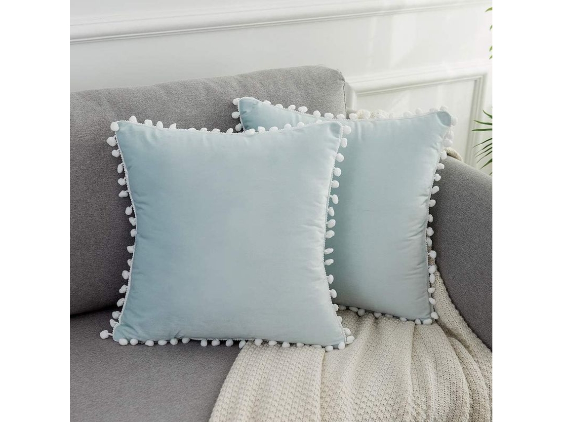 2026-funda De Almohada De Terciopelo Azul Oscuro Navideño 18x18 Pulgadas 6 Unidades Con Peluches Decorativos Para Sofá Hogar
