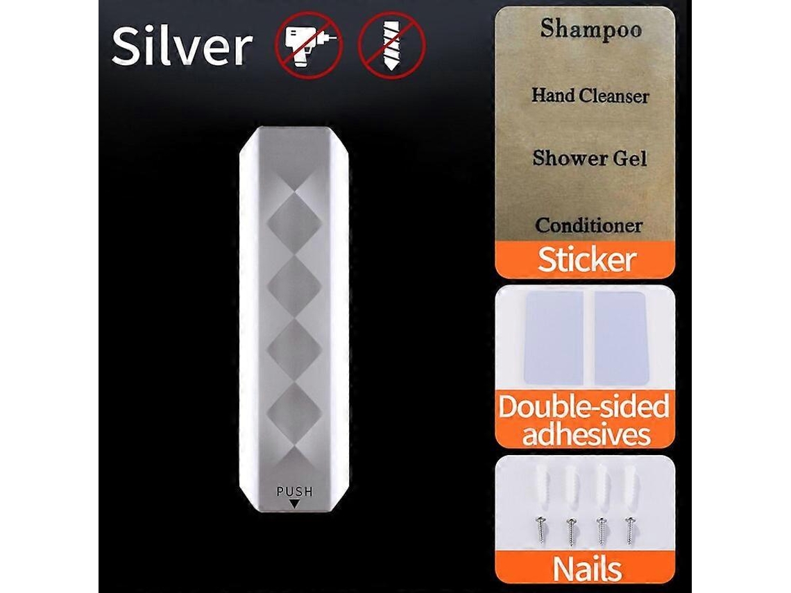 Dispensador de jabón líquido para baño de pared de 350 ml sin clavos, dispensador de champú, accesorios de baño Rosewell
