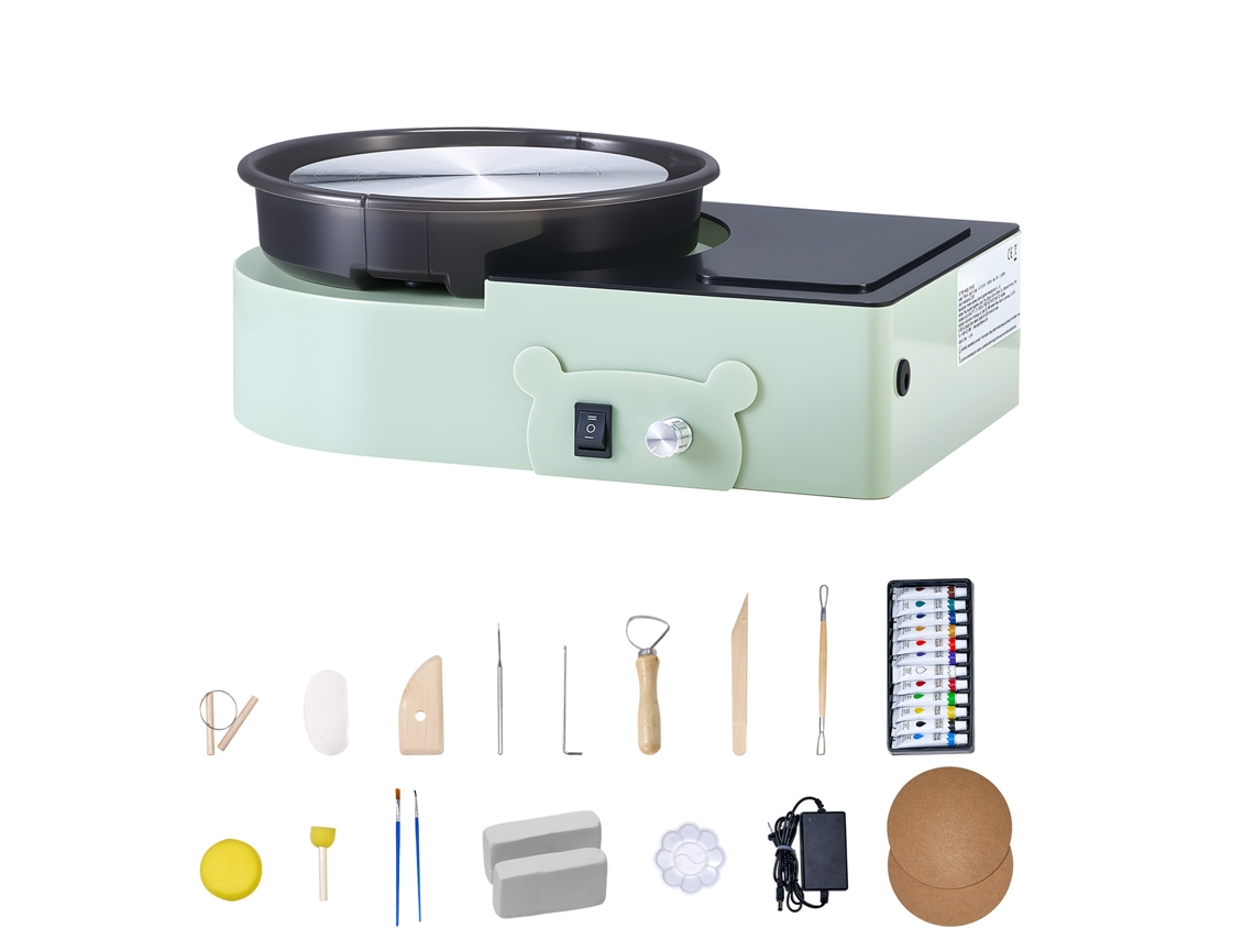 Mini rueda de cerámica Succebuy con plato giratorio de 158 mm para niños y adultos, color verde