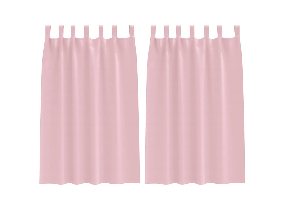 Maison Exclusive - Cortinas Opacas Con Anillas 2 Pcs Rosa Bebé 175 X 140 Cm