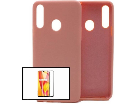 Carcasa + Protector Samsung Galaxy A20s PHONECARE Silicona Liquida Rosa
