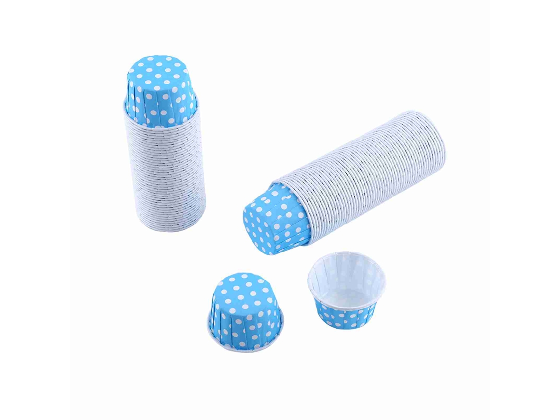 100 Fundas De Papel Para Cupcakes Y Magdalenas, Liner De Horneado Azul Para Fiesta Y Boda