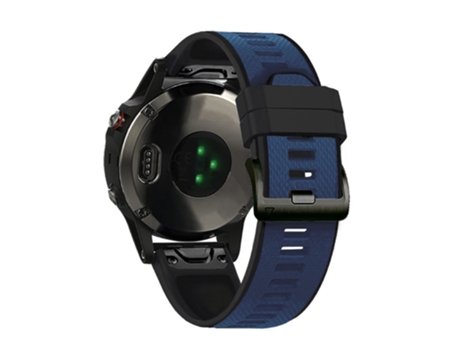 Correa de Silicona dos colores 22mm para Garmin Fenix 6/Fenix 5/Forerunner 945/Forerunner 935/MARQ - azul medianoche/negro