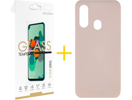 Carcasa + Protector de Pantalla Samsung A20e SKYHE Rosa Claro