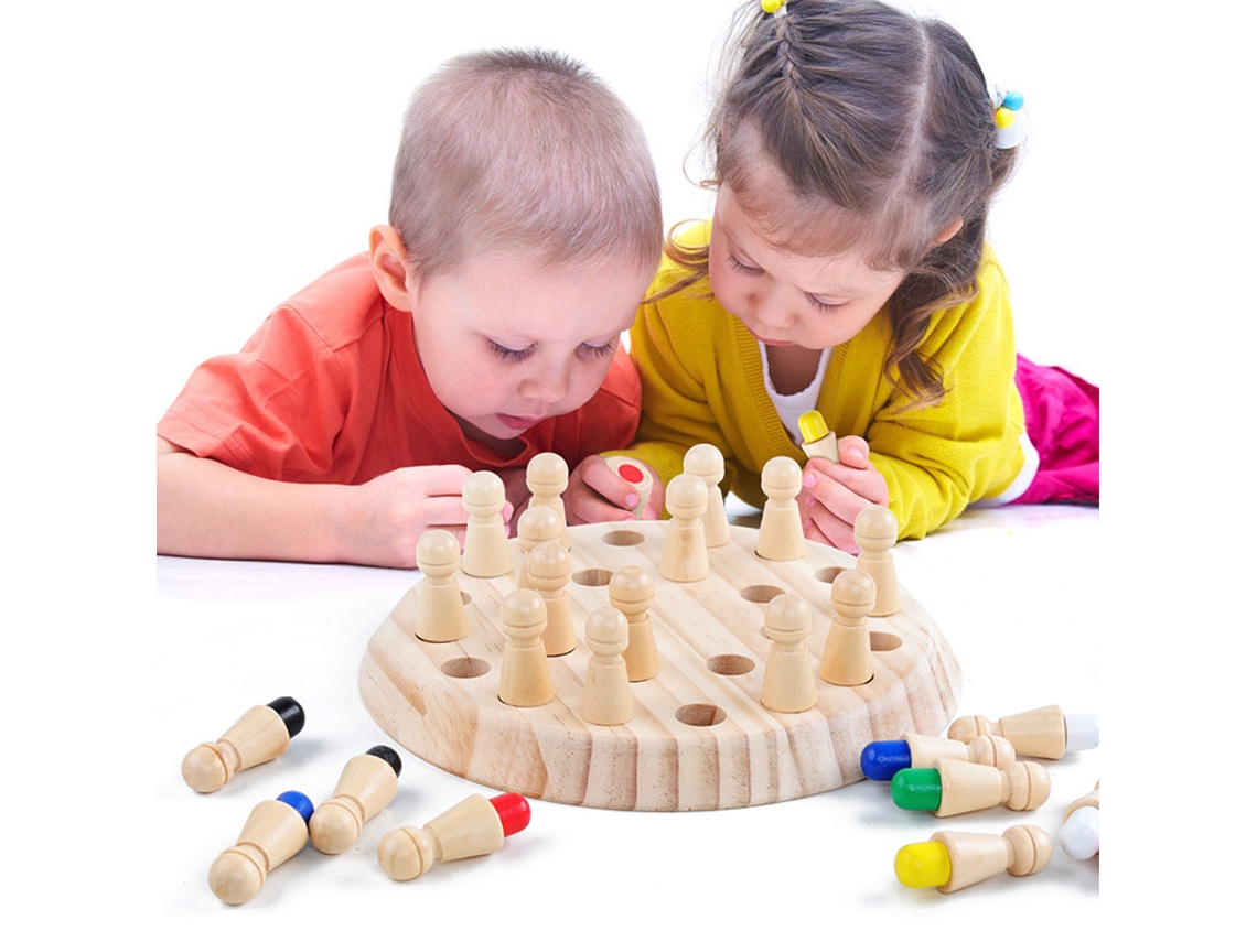 Juego De Ajedrez De Memoria Inteligente Para Niños, Hecho De Madera Con Palitos De Memoria, Juego Educativo Para Toda La Familia.