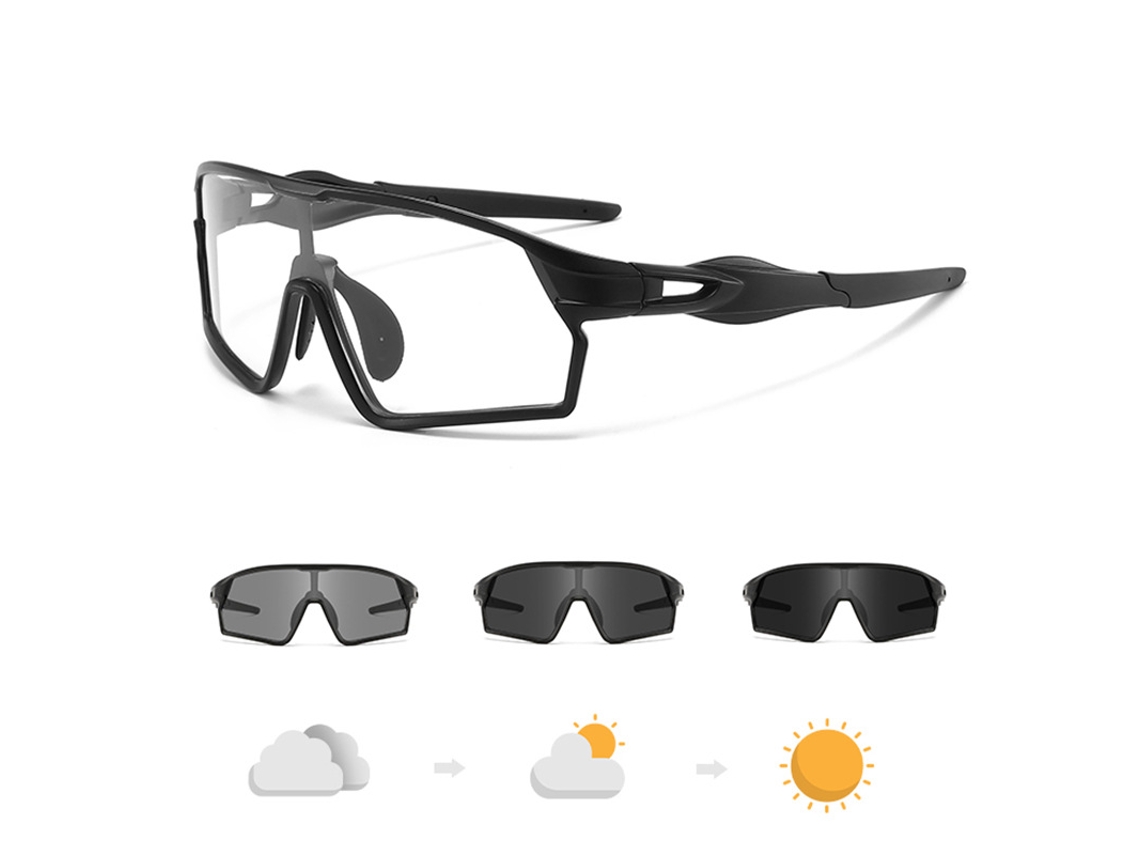 Gafas de ciclismo Chrui fotocromáticas UV400 (negras)