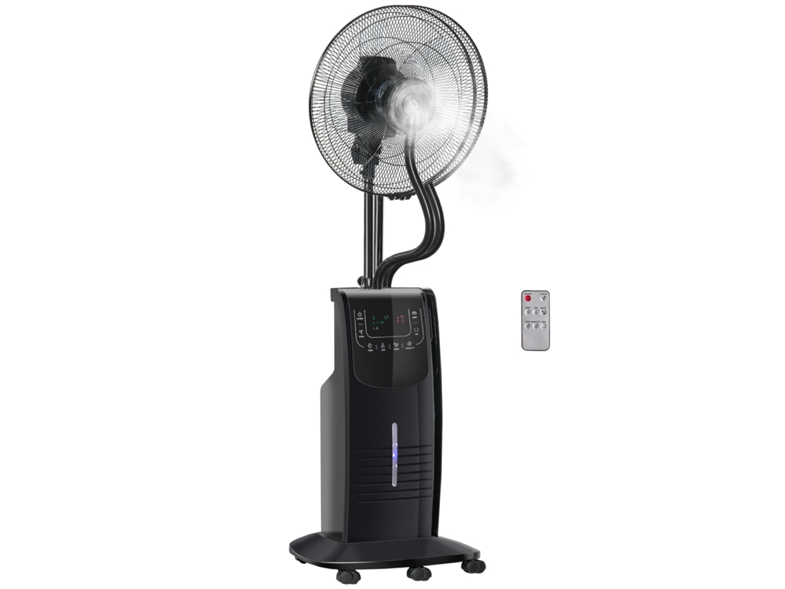 Ventilador Silencioso, 90w, Función Nebulización, 3 Modos, 3 Velocidades, Mando A Distancia, Temporizador, Oscilación, Negro