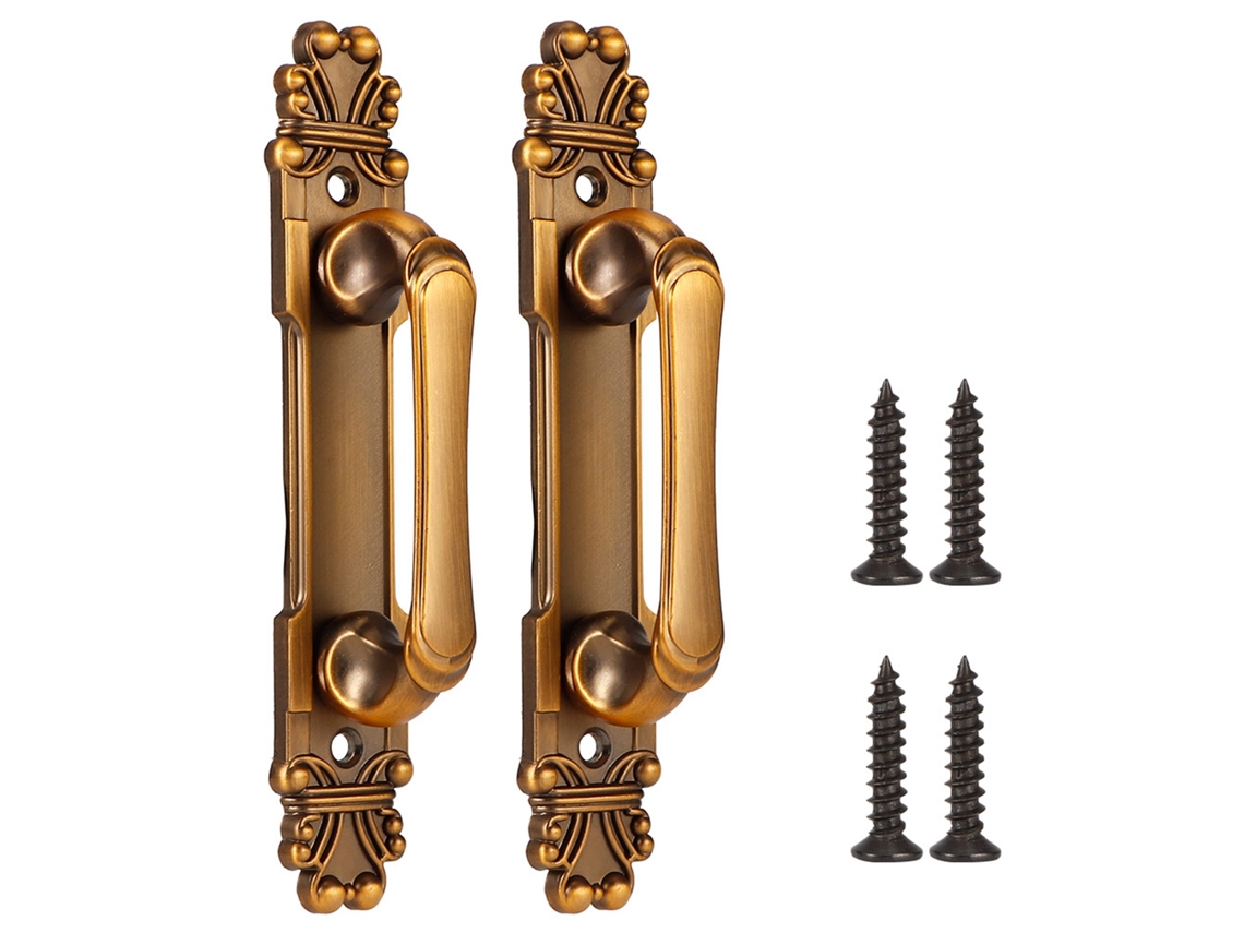 Tirador de puerta de zinc antiguo, estilo europeo, juego de 2 piezas.