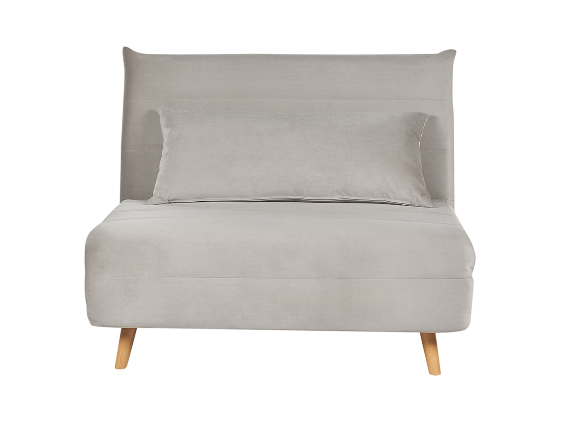 Sofá cama BELIANI Setten de Terciopelo Gris 104x190x82